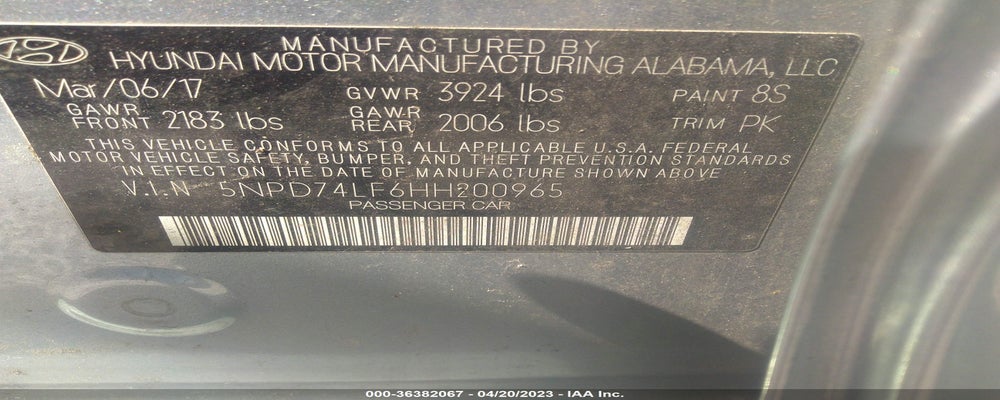 5NPD74LF6HH200965 2017 HYUNDAI ELANTRA photo no. 9