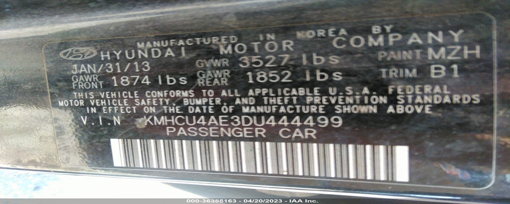 KMHCU4AE3DU444499 2013 HYUNDAI ACCENT photo no. 9