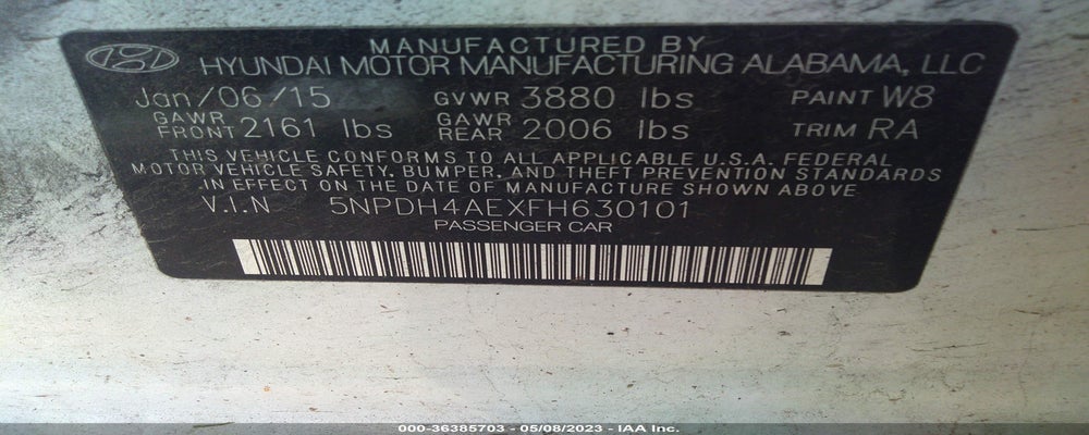 5NPDH4AEXFH630101 2015 HYUNDAI ELANTRA photo no. 9