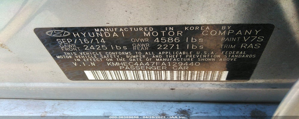 KMHEC4A47FA129440 2015 HYUNDAI SONATA HYBRID photo no. 9