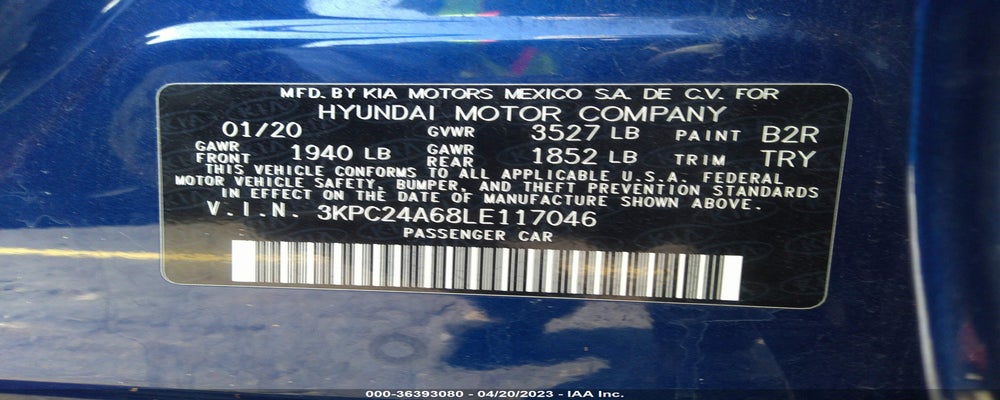 3KPC24A68LE117046 2020 HYUNDAI ACCENT photo no. 9