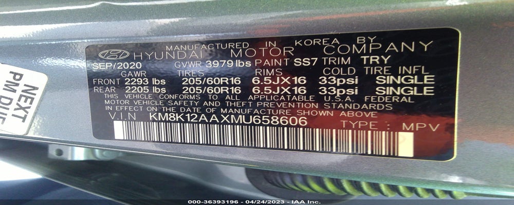 KM8K12AAXMU658606 2021 HYUNDAI KONA photo no. 9