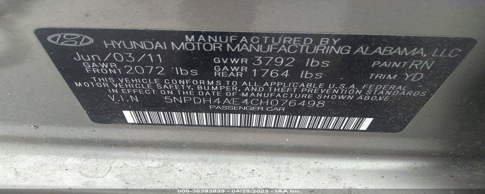 5NPDH4AE4CH076498 2012 HYUNDAI ELANTRA photo no. 9
