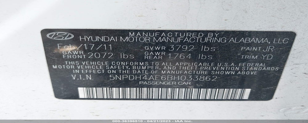 5NPDH4AE6BH033862 2011 HYUNDAI ELANTRA photo no. 9