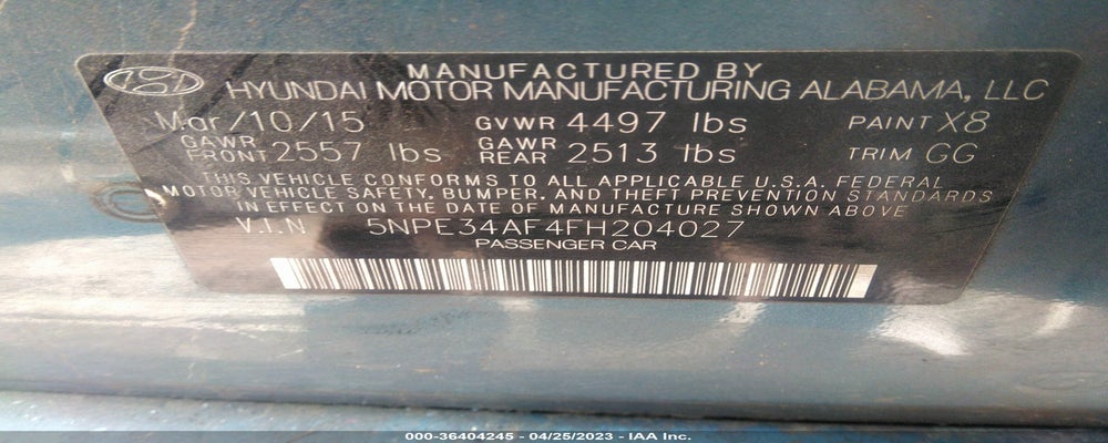 5NPE34AF4FH204027 2015 HYUNDAI SONATA photo no. 9