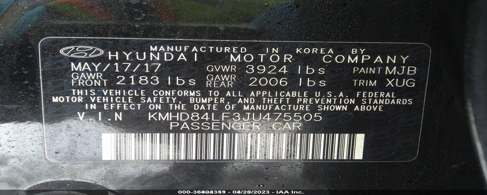KMHD84LF3JU475505 2018 HYUNDAI ELANTRA photo no. 9