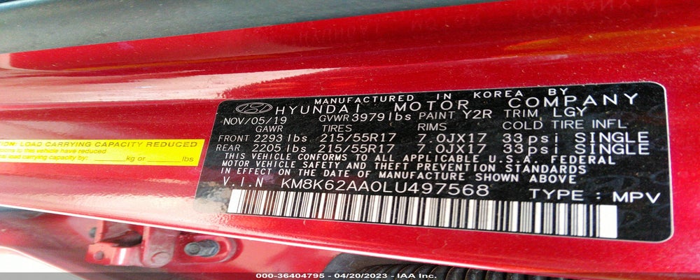 KM8K62AA0LU497568 2020 HYUNDAI KONA photo no. 9