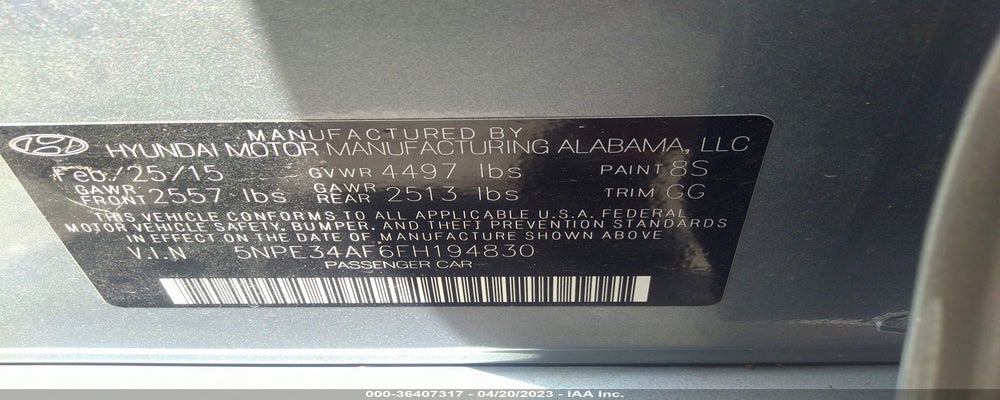 5NPE34AF6FH194830 2015 HYUNDAI SONATA photo no. 9