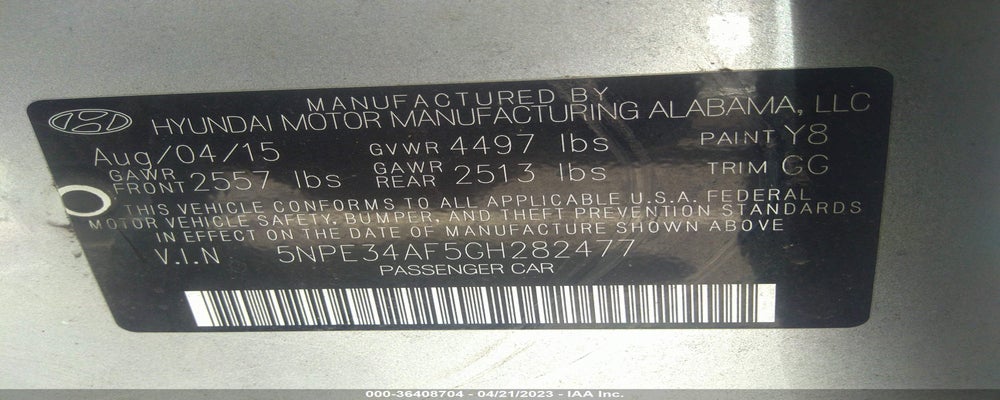 5NPE34AF5GH282477 2016 HYUNDAI SONATA photo no. 9