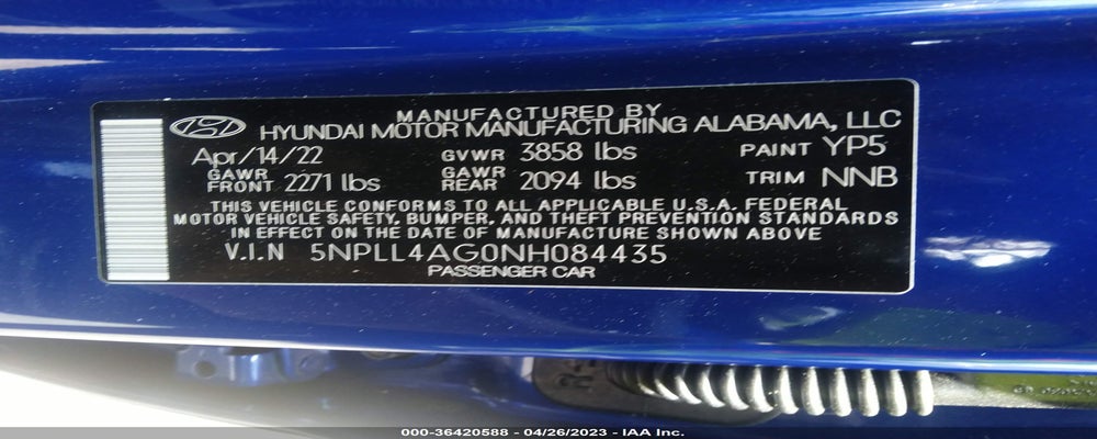 5NPLL4AG0NH084435 2022 HYUNDAI ELANTRA photo no. 9