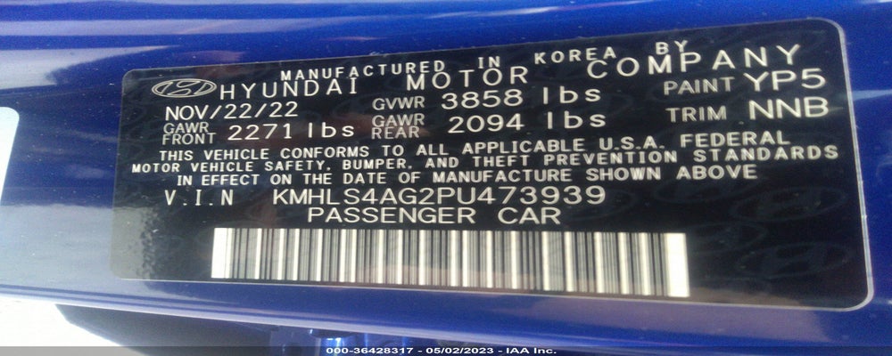 KMHLS4AG2PU473939 2023 HYUNDAI ELANTRA photo no. 9