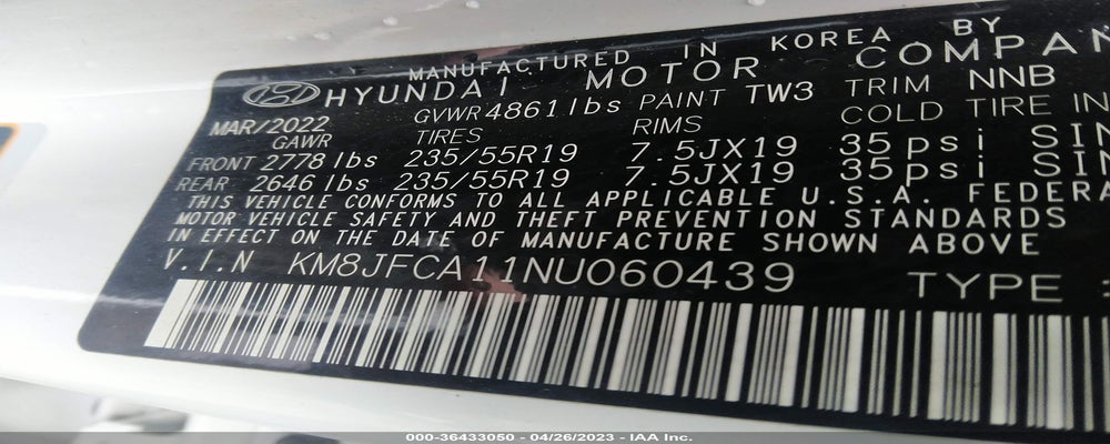 KM8JFCA11NU060439 2022 HYUNDAI TUCSON HYBRID photo no. 9