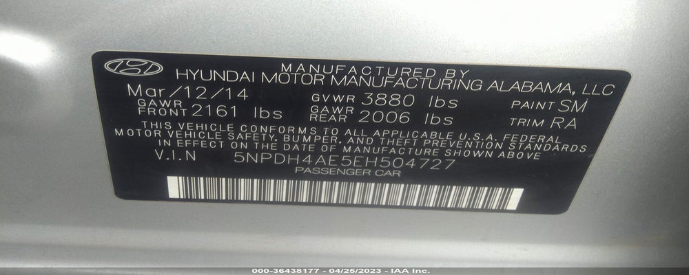5NPDH4AE5EH504727 2014 HYUNDAI ELANTRA photo no. 9