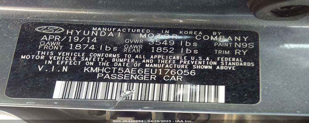 KMHCT5AE6EU176056 2014 HYUNDAI ACCENT photo no. 9