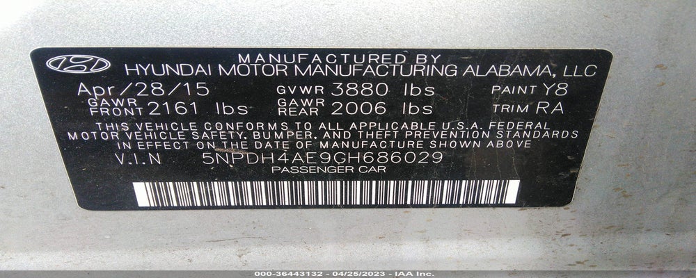 5NPDH4AE9GH686029 2016 HYUNDAI ELANTRA photo no. 9