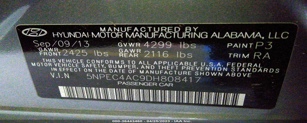 5NPEC4AC9DH808417 2013 HYUNDAI SONATA photo no. 9