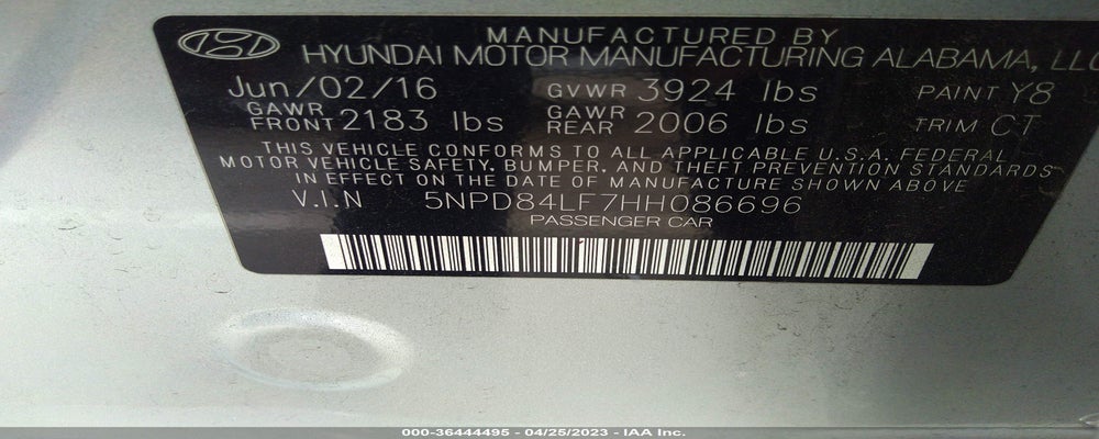 5NPD84LF7HH086696 2017 HYUNDAI ELANTRA photo no. 9