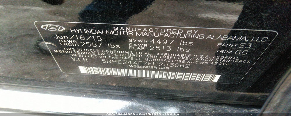 5NPE24AF7FH253662 2015 HYUNDAI SONATA photo no. 9