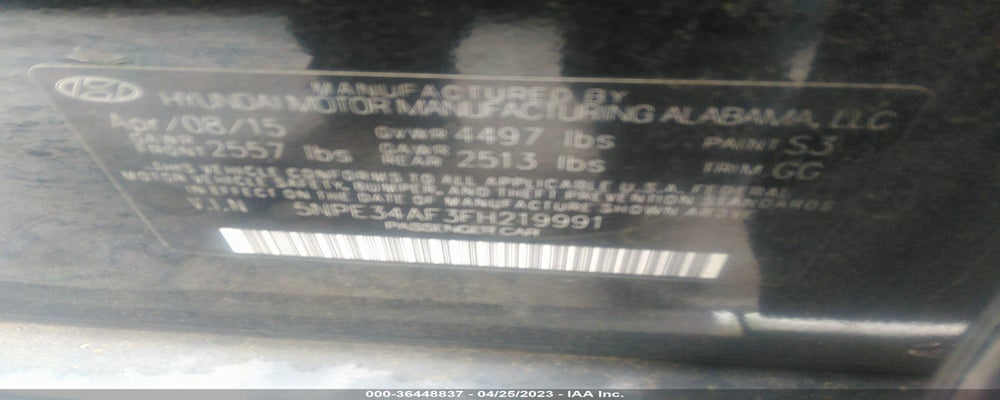 5NPE34AF3FH219991 2015 HYUNDAI SONATA photo no. 9