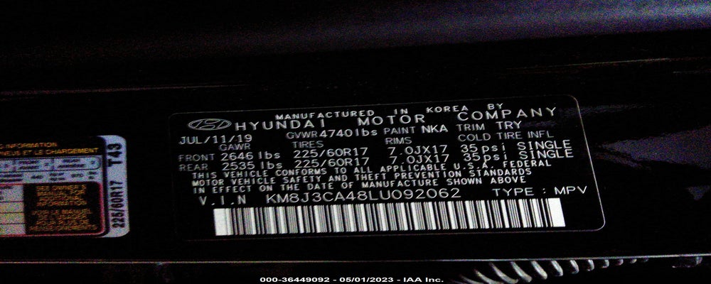 KM8J3CA48LU092062 2020 HYUNDAI TUCSON photo no. 9