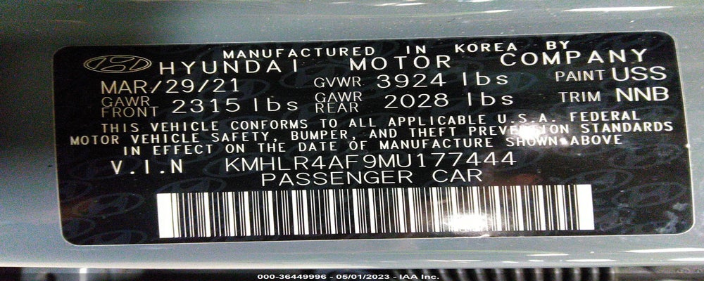 KMHLR4AF9MU177444 2021 HYUNDAI ELANTRA photo no. 9
