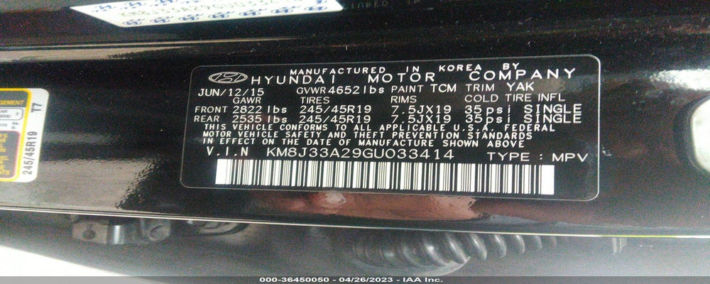 KM8J33A29GU033414 2016 HYUNDAI TUCSON photo no. 9