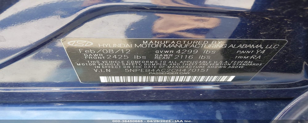 5NPEB4AC2CH470151 2012 HYUNDAI SONATA photo no. 9