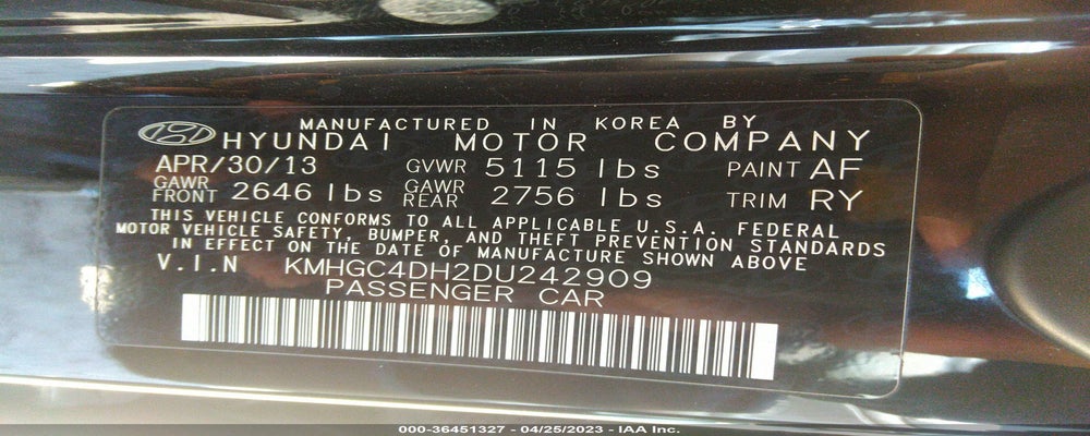 KMHGC4DH2DU242909 2013 HYUNDAI GENESIS photo no. 9