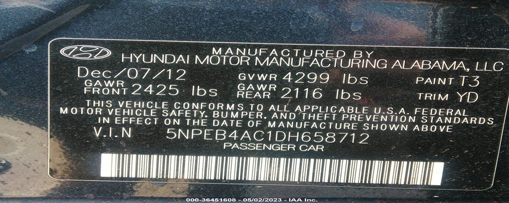 5NPEB4AC1DH658712 2013 HYUNDAI SONATA photo no. 9