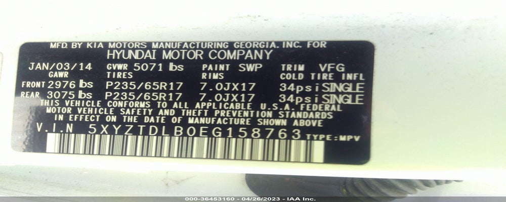5XYZTDLB0EG158763 2014 HYUNDAI SANTA FE SPORT photo no. 9
