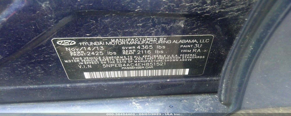 5NPEB4AC4EH851521 2014 HYUNDAI SONATA photo no. 9