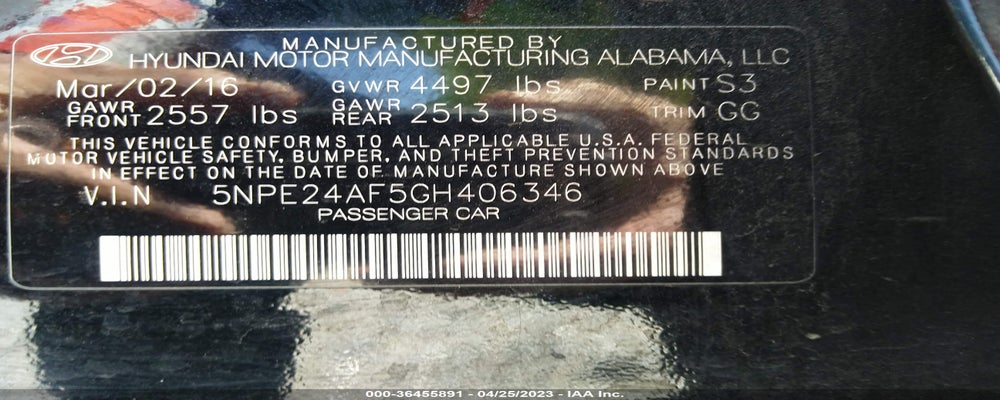 5NPE24AF5GH406346 2016 HYUNDAI SONATA photo no. 9