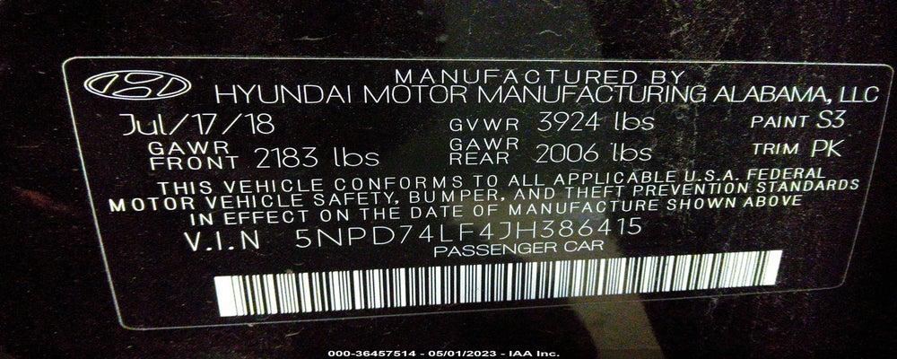 5NPD74LF4JH386415 2018 HYUNDAI ELANTRA photo no. 9