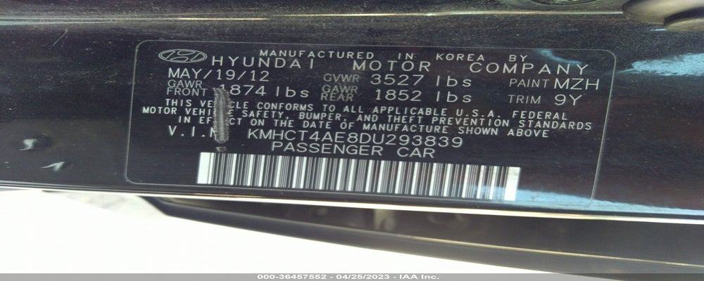KMHCT4AE8DU293839 2013 HYUNDAI ACCENT photo no. 9