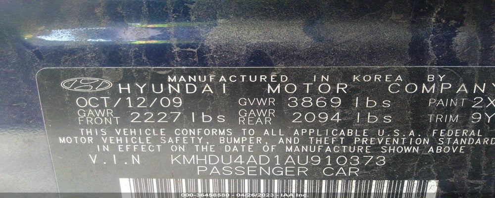 KMHDU4AD1AU910373 2010 HYUNDAI ELANTRA photo no. 9