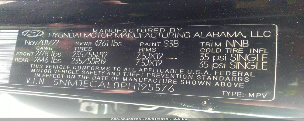 5NMJECAE0PH195576 2023 HYUNDAI TUCSON photo no. 9