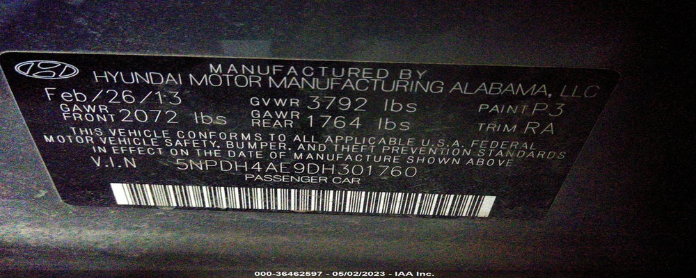 5NPDH4AE9DH301760 2013 HYUNDAI ELANTRA photo no. 9