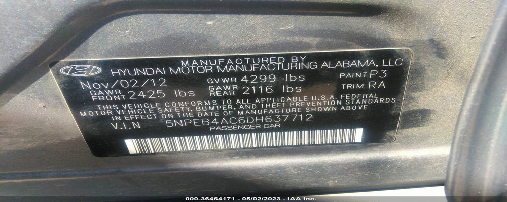 5NPEB4AC6DH637712 2013 HYUNDAI SONATA photo no. 9