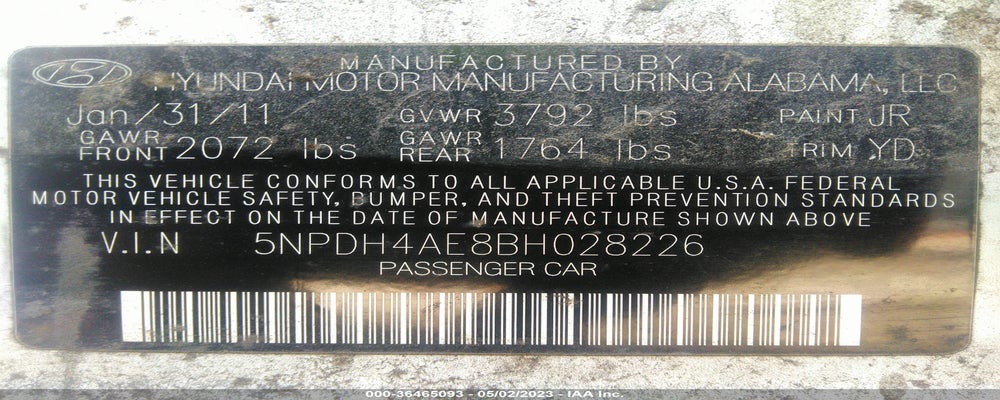 5NPDH4AE8BH028226 2011 HYUNDAI ELANTRA photo no. 9