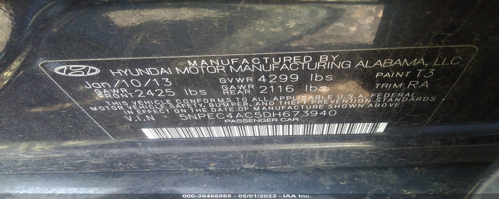 5NPEC4AC5DH673940 2013 HYUNDAI SONATA photo no. 9
