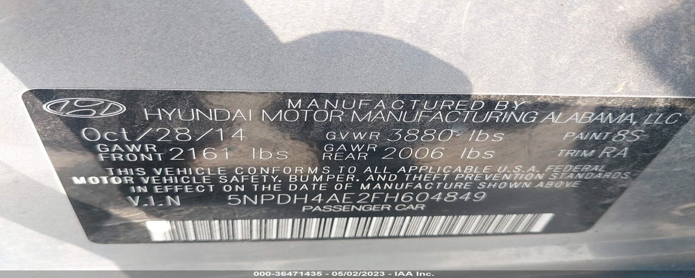 5NPDH4AE2FH604849 2015 HYUNDAI ELANTRA photo no. 9