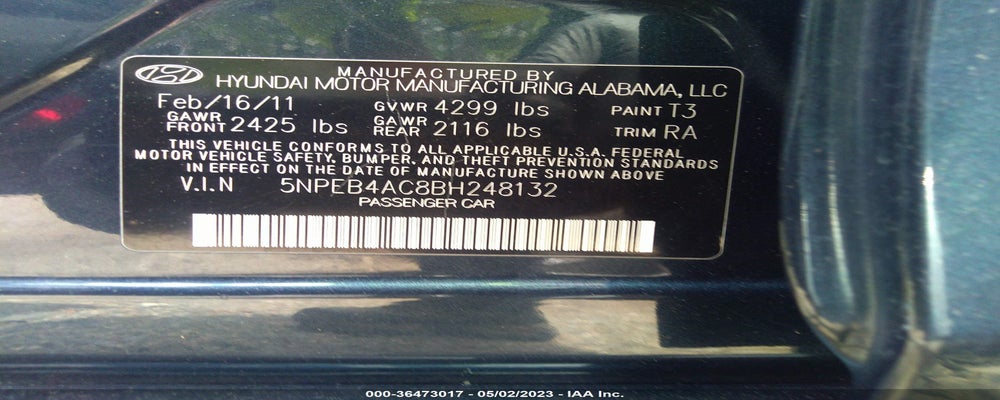 5NPEB4AC8BH248132 2011 HYUNDAI SONATA photo no. 9
