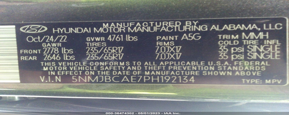 5NMJBCAE7PH192134 2023 HYUNDAI TUCSON photo no. 9