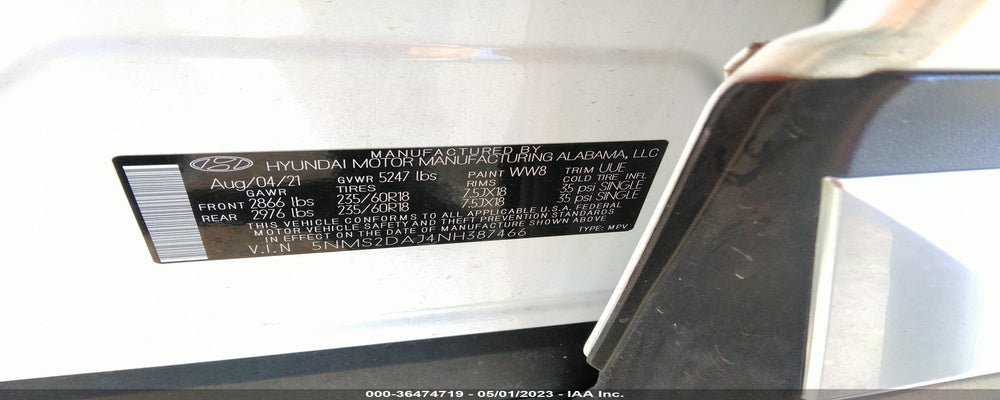 5NMS2DAJ4NH387466 2022 HYUNDAI SANTA FE photo no. 9