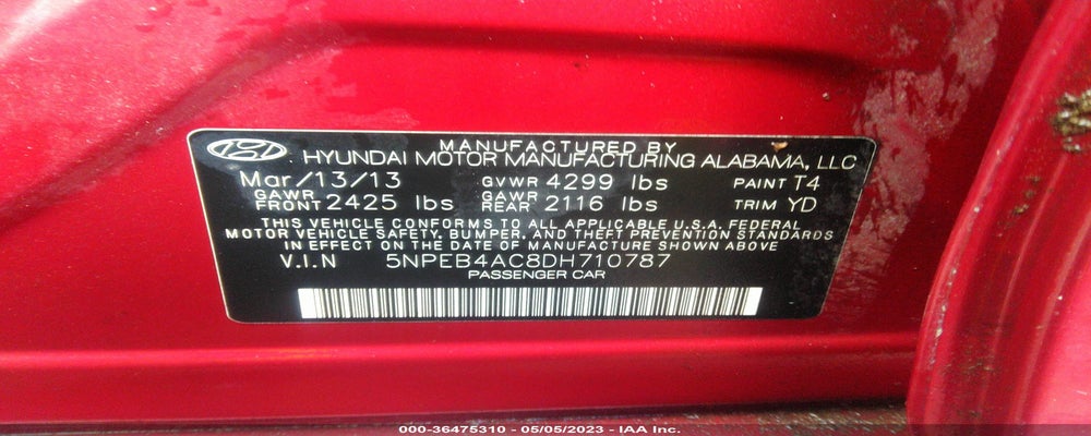 5NPEB4AC8DH710787 2013 HYUNDAI SONATA photo no. 9