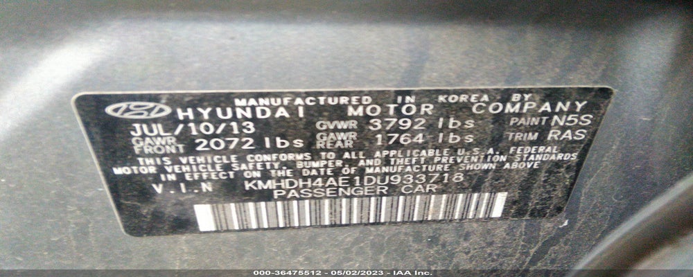 KMHDH4AE1DU933718 2013 HYUNDAI ELANTRA photo no. 9