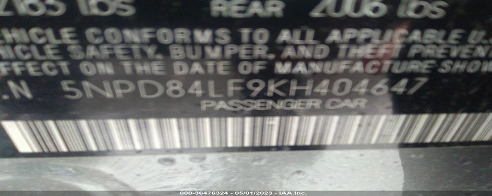 5NPD84LF9KH404647 2019 HYUNDAI ELANTRA photo no. 9