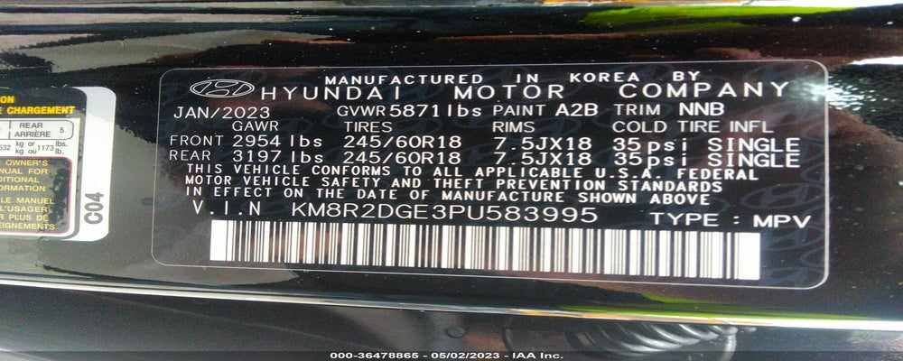 KM8R2DGE3PU583995 2023 HYUNDAI PALISADE photo no. 9