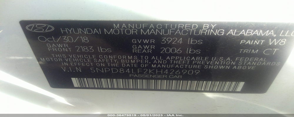 5NPD84LF2KH426909 2019 HYUNDAI ELANTRA photo no. 9