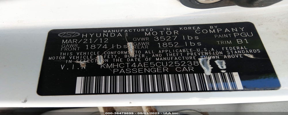 KMHCT4AE5CU252387 2012 HYUNDAI ACCENT photo no. 9